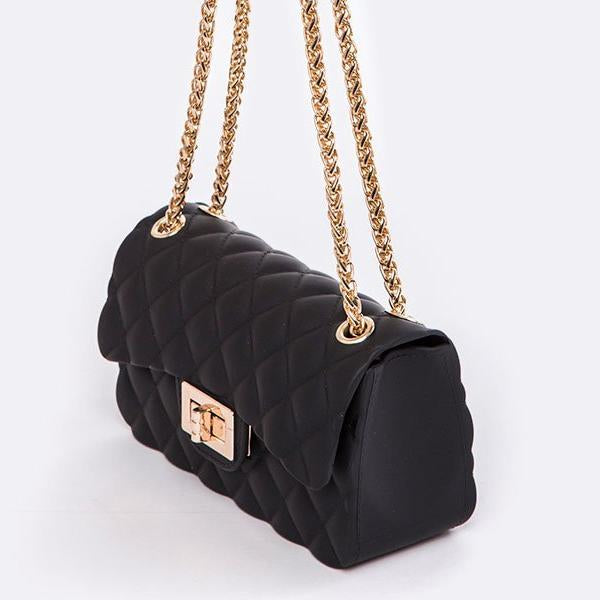 Matte Jelly Quilted Chain Crossbody