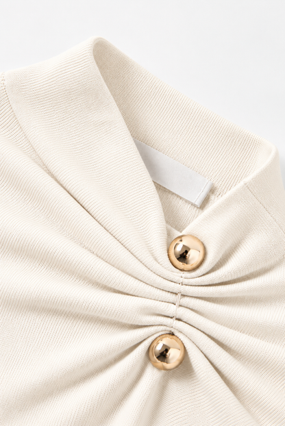 The Aurelia Ruched Button Top