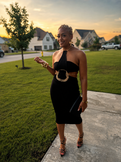 Chain Detail Midi Dress