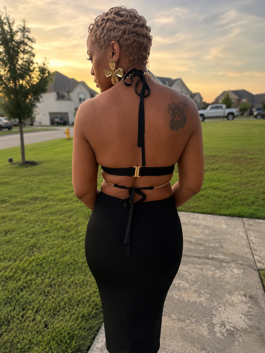 Chain Detail Midi Dress