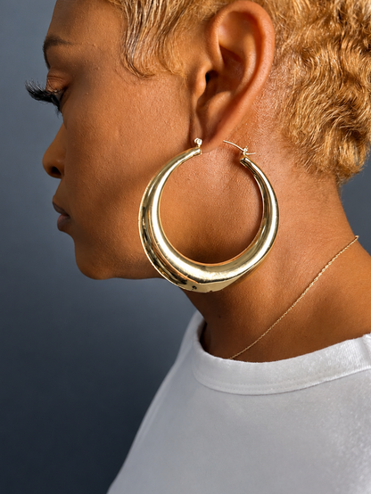 Chunky Gold Hoop Earrings