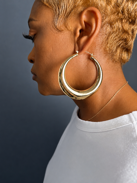 Chunky Gold Hoop Earrings